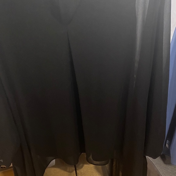 Melanie Lyne Elegant Black Sheer Layered Women's Top - Picture 6 of 8